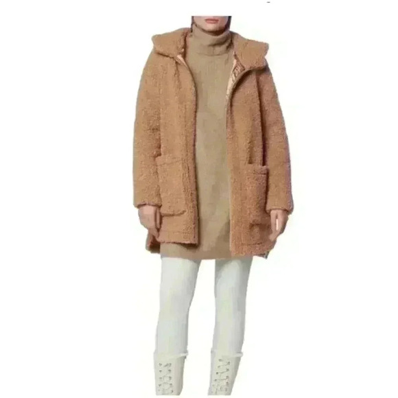 Marc New York Teddy Faux Sherpa Parka L - Picture 2 of 4